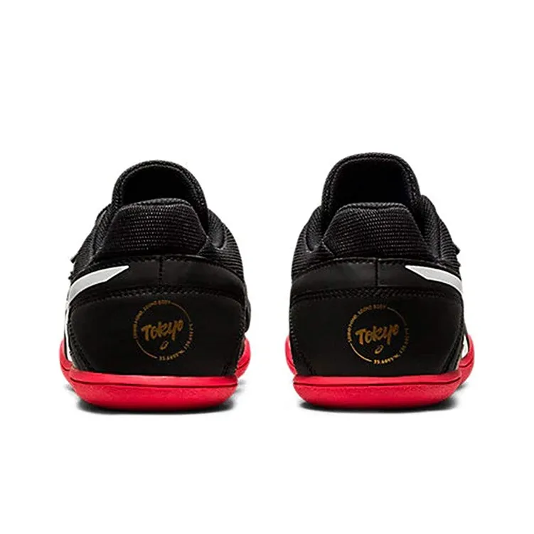 Asics Abrasion Resistant Low Top Running Shoes Men's Black Red-4