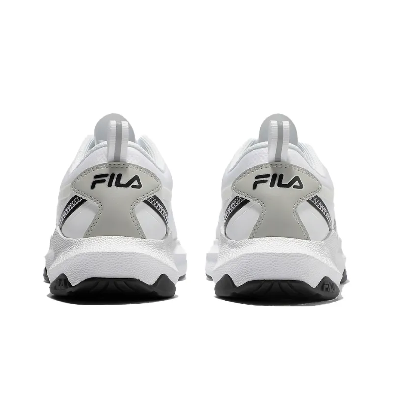 FILA Cushioning Anti Slip And Wear Resistant Breathable Coverage Low Top Casual Running Shoes Unisex White Black-4