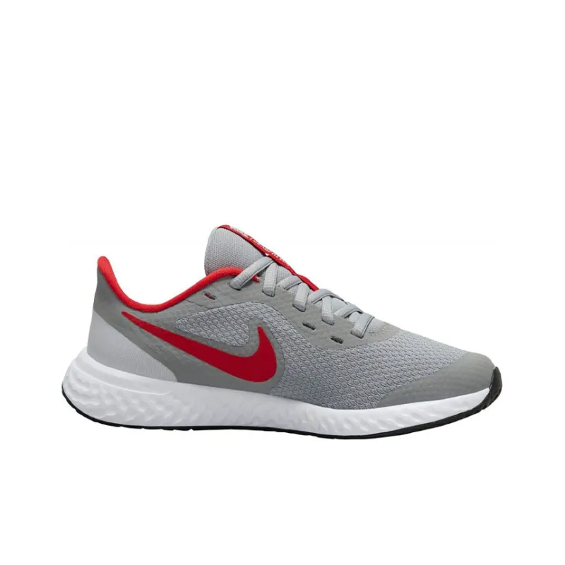 Nike Revolution 5 Low Top Grey/Red Gs-1