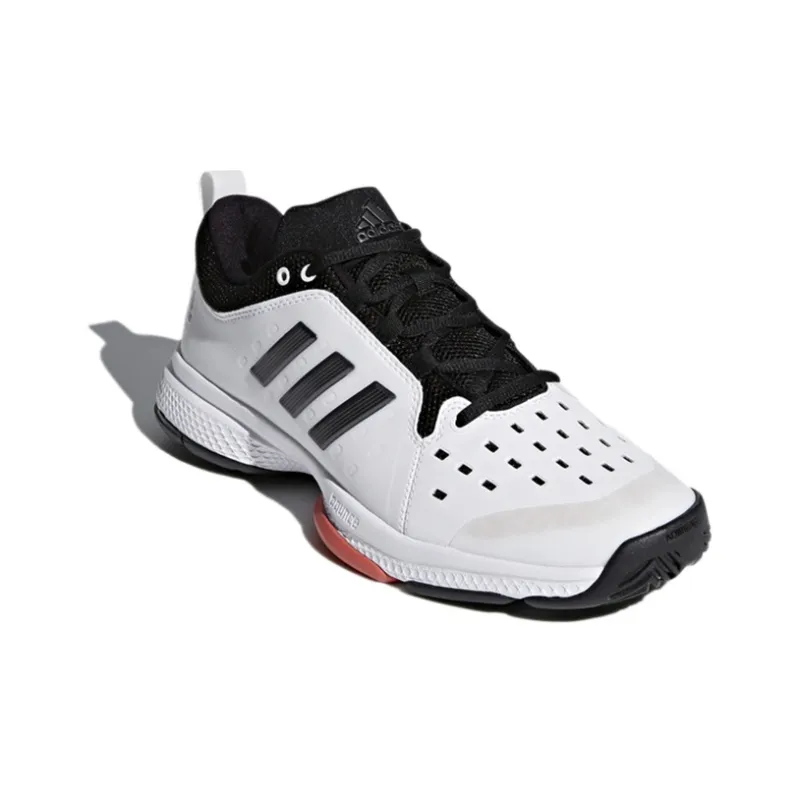 Adidas Barricade Classic Bounce Durable Cushioning Low Top Tennis Shoes Men's White Black-2