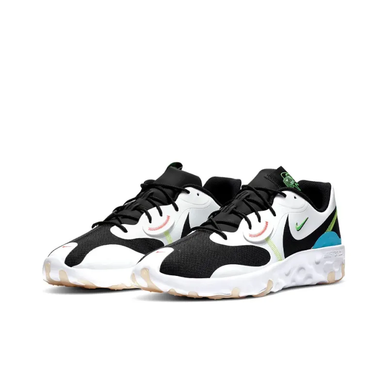 Nike Renew Lucent 2 Cushioned Slip-Resistant Breathable Low-Top Running Shoes Men's White Black Blue-2