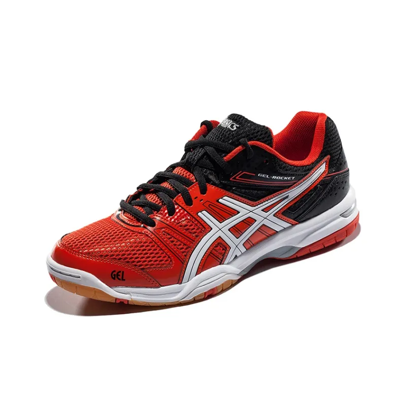 Asics Gel-Rocket 7 Anti-Slip Wear-Resistant Low-Top Running Shoes Men's China Red White-1