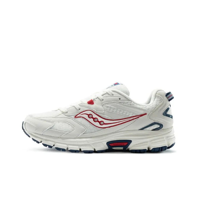 Saucony Cohesion 9 Anti-Slip And Wear-Resistant Breathable Low-Top Casual Running Shoes Men's Beige White Blue-0