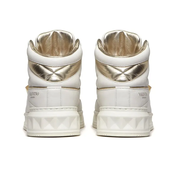Valentino Garavani One Stud High Top White Silver Women's-4