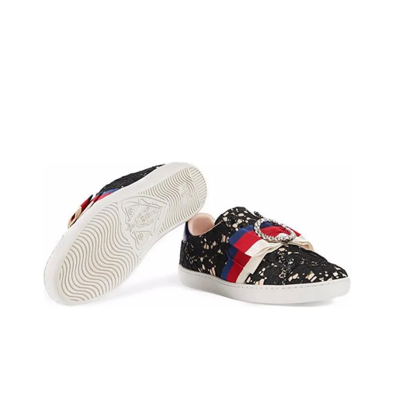 GUCCI ACE Stylish Skateboarding Shoes Women's Black-4