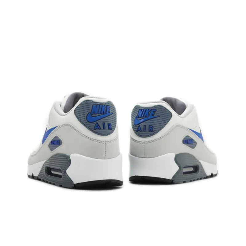 Nike Air Max 90 Cushioned Anti-Slip And Wear-Resistant Lightweight Low-Top Air Cushion Running Shoes Men's White Blue-3