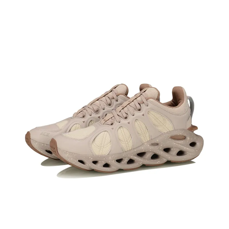 LiNing Arc ACE Cushioning, Slip Resistant, Abrasion Resistant, Breathable, Rebound Low Top Running Shoes Women's Taupe-2