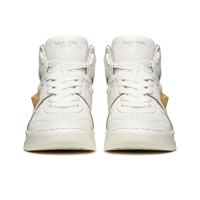 Valentino Garavani One Stud High Top White Silver Women's-3