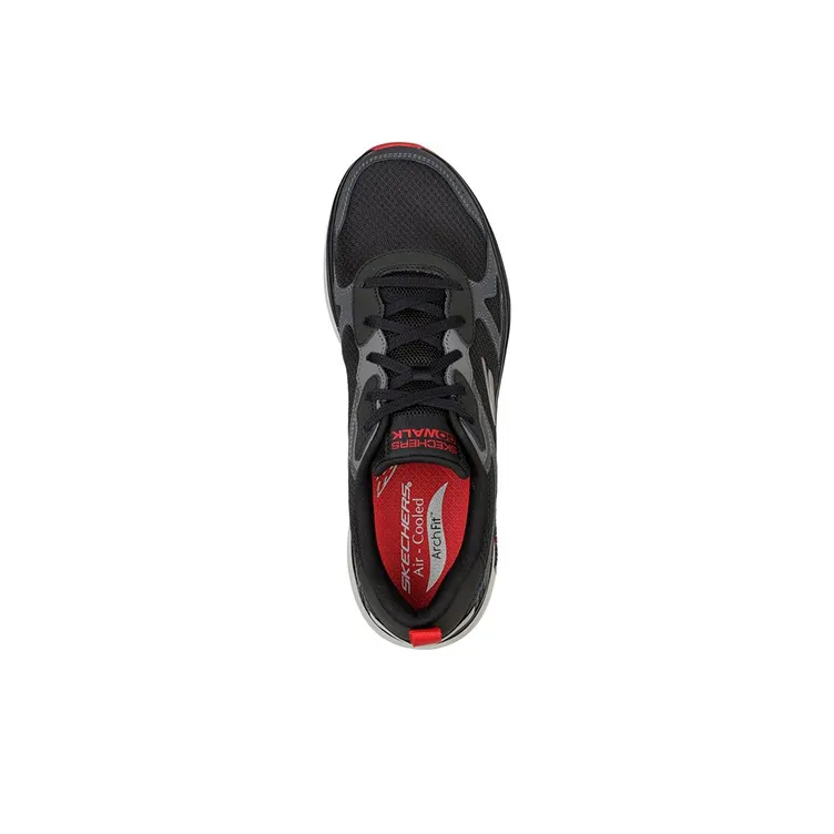 Skechers Go Walk Workout Walker Cushioning Anti-Slip And Wear-Resistant Low-Top Casual Shoes Black Red-3
