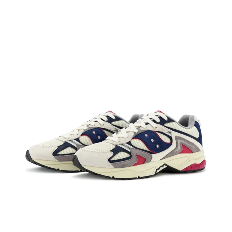 Saucony GSD 90S Cushioning Low Top Running Shoes Unisex White Blue Vintage-2