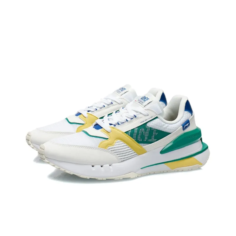 LiNing 001 Lightweight Low Top Running Shoes Men's White Yellow-2