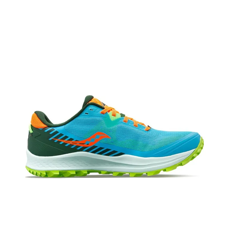 Saucony Peregrine Falcon 11 Running Shoes Men Low-Top Blue/Green/Orange-1