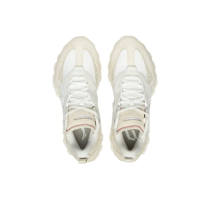 LiNing OVERLOAD Anti Slip And Wear Resistant Breathable Low Top Sports Casual Shoes Women's Ecru-3