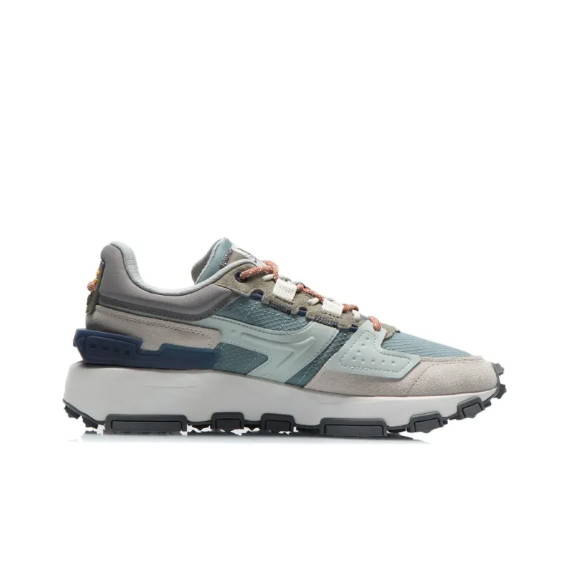 LiNing Cloud Sword Anti Slip Wear Resistant Low Top Running Shoes Men's Lead Gray Green-1