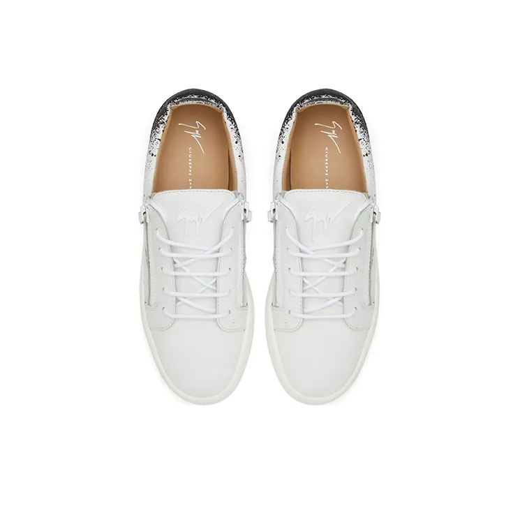 Giuseppe Zanotti/GZ Urchin Low Top Stylish Skateboarding Shoes Men's White Black-3