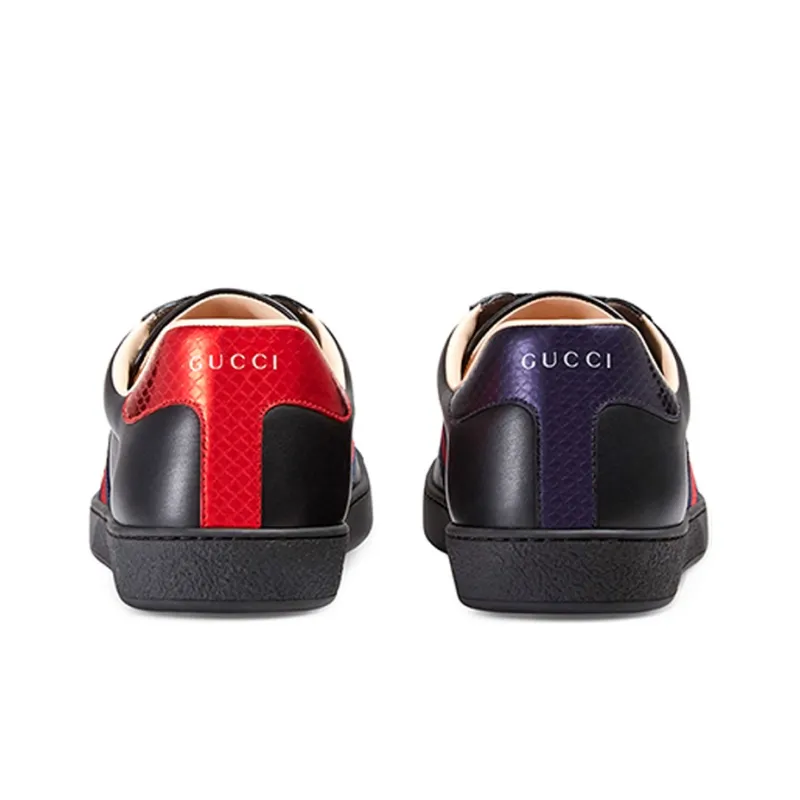 GUCCI Ace Black Bee Embroidered Sneakers-3