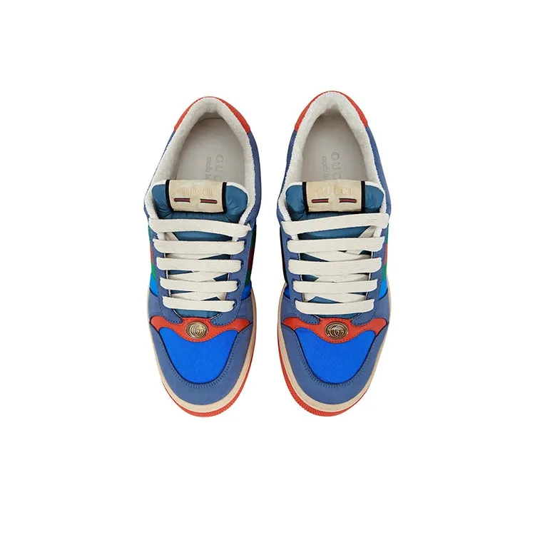 GUCCI Screener Dusty Shoes Stylish Skateboarding Shoes Men's Blue Red-1