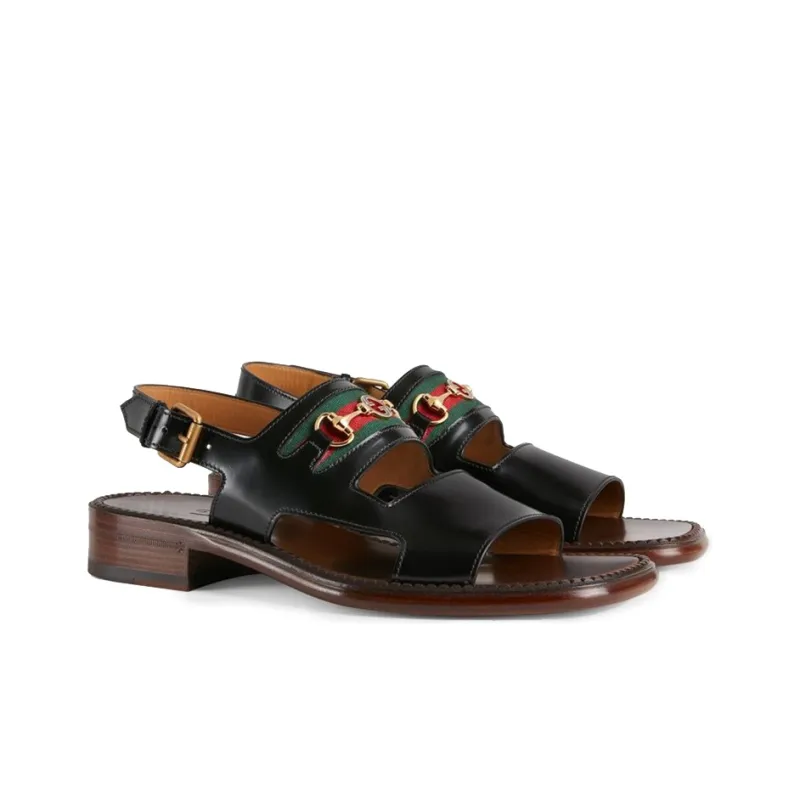 GUCCI Beach Sandals Men Black-2