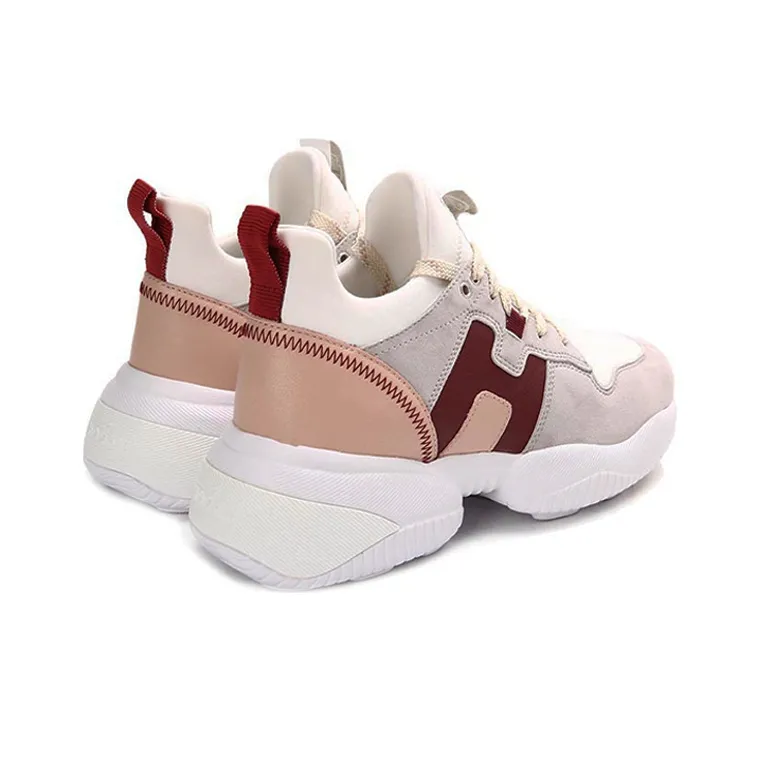 HOGAN H525 Casual Shoes Women's Gray White Red-3