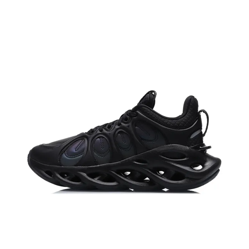 LiNing Arc ACE Cushioning Breathable Lightweight Rebound Low Top Running Shoes Women's Black-0