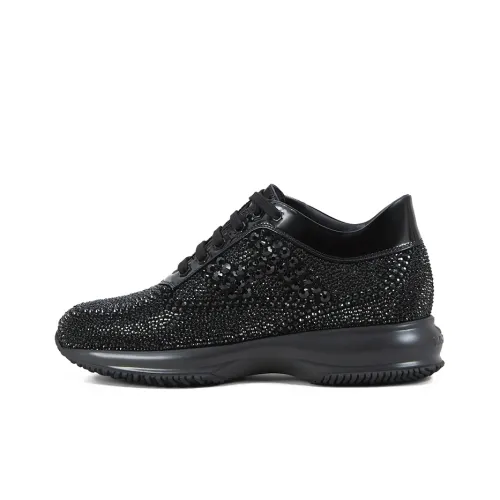 HOGAN Interactive Cushioning Anti-Slip And Wear-Resistant Coverage Low-Top Casual Shoes Women's Black