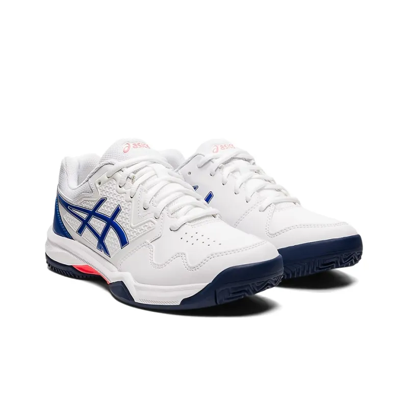 Asics Gel-Dedicate 7 Clay Wear-Resistant Slip-Resistant Low-Top Running Shoes Women's White Blue-2
