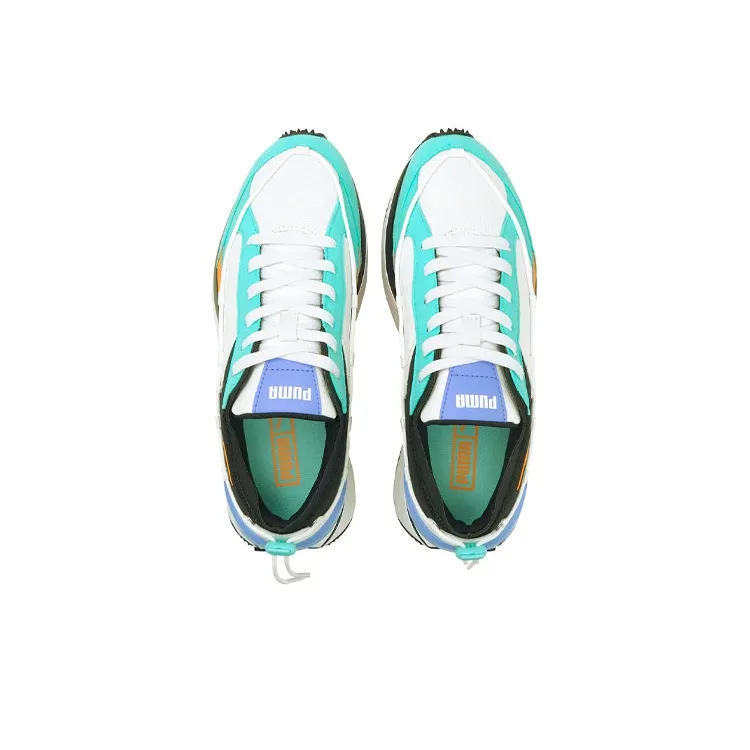 PUMA Cruise Rider Trainer Lace Low-Top Running Shoes Women's White Blue Yellow-2