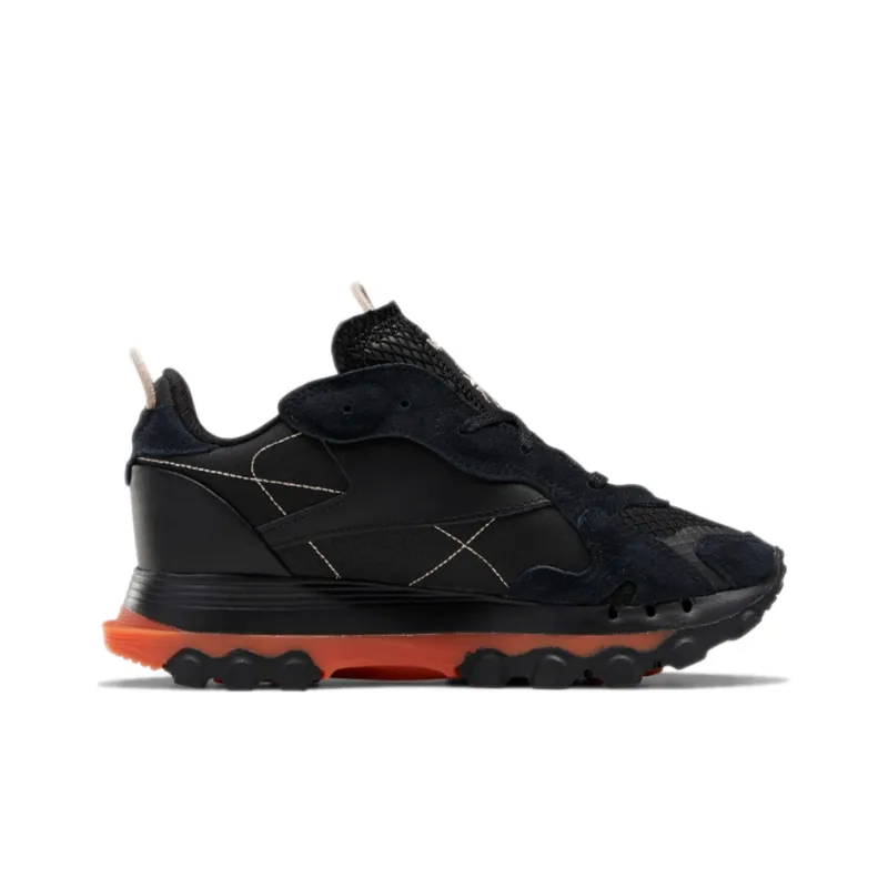 Reebok Classic Leather Cardi B Black Fiery Orange Women's-1