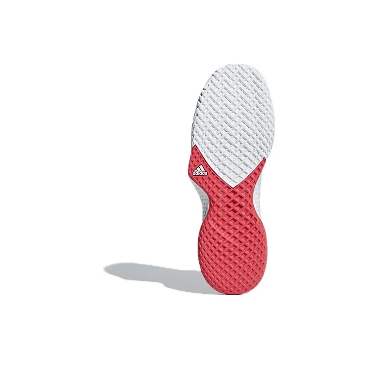 Adidas Adizero Club Slip-Resistant Low-Top Tennis Shoes Men's White Gray Red-5