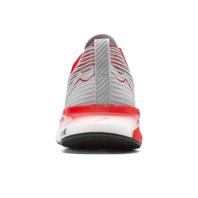 Skechers Go Run Trail Cushioning Anti Slip And Wear Resistant Low Top Casual Running Shoes Men's Gray Red-3