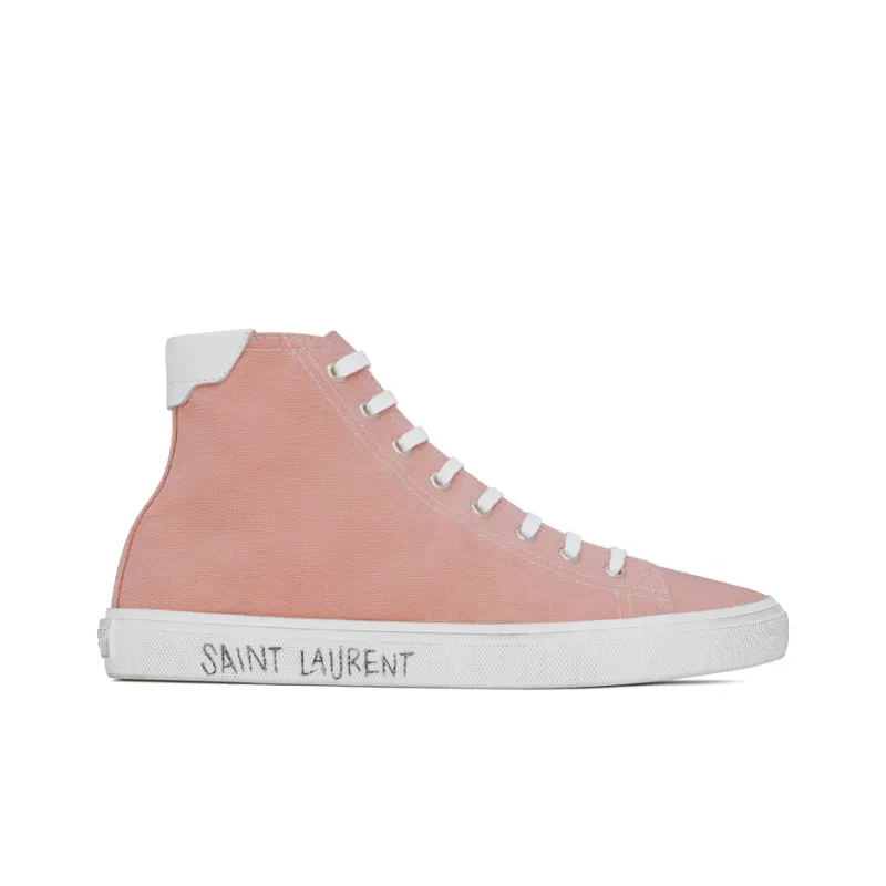 SAINT LAURENT Canvas Shoes Women's High Top Pink-1