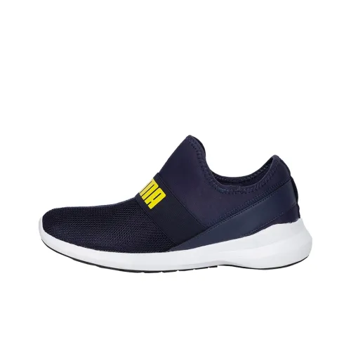 PUMA Pace Slip On Running Shoes Men Low-Top Blue/White/Yellow