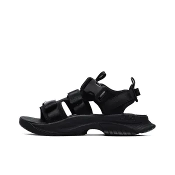 FILA Athletics Velcro Open Toe Flat Heel Sports Black Sandals