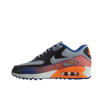 Nike Air Max 90 Premium LTR Leather 'Gray Black Blue GS
