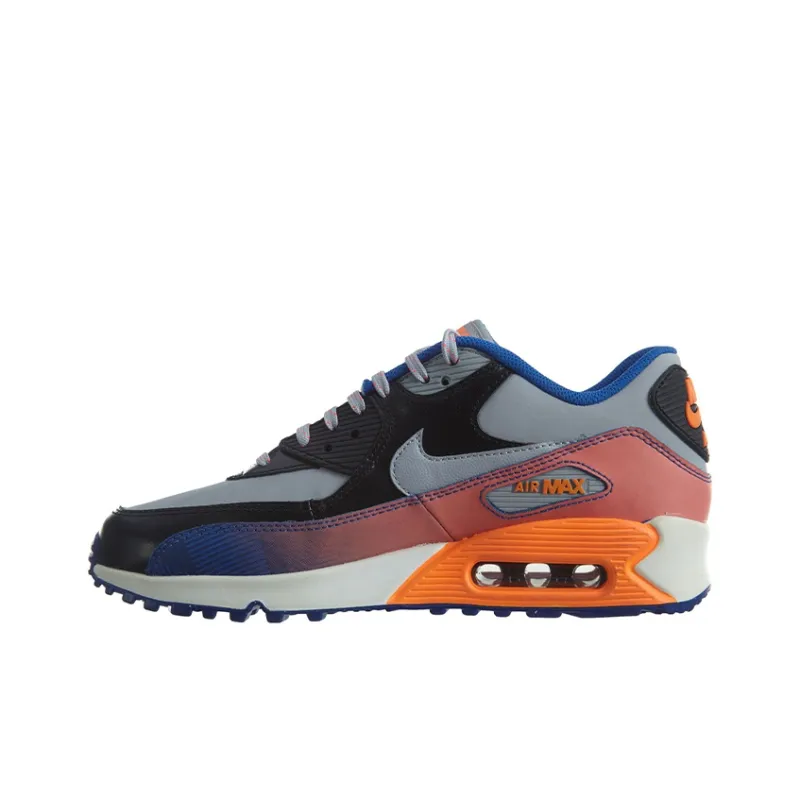 Nike Air Max 90 Premium LTR Leather 'Gray Black Blue GS-0
