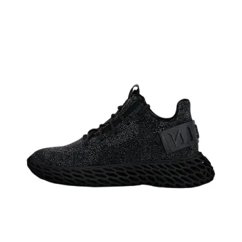 PHILIPP PLEIN Crystal-embellished Leather Sneakers
