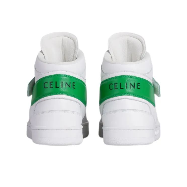 CELINE High-Top Stylish Skateboarding Shoes Women's White Green-3