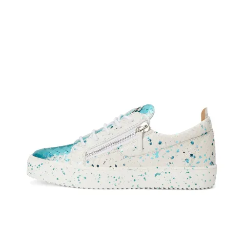 Giuseppe Zanotti Frankie Skateboard Shoes Men Low-Top White/Blue