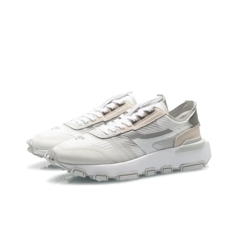 LiNing Reflective Cushioning Rebound Low Top Running Shoes Men's White Gray-2
