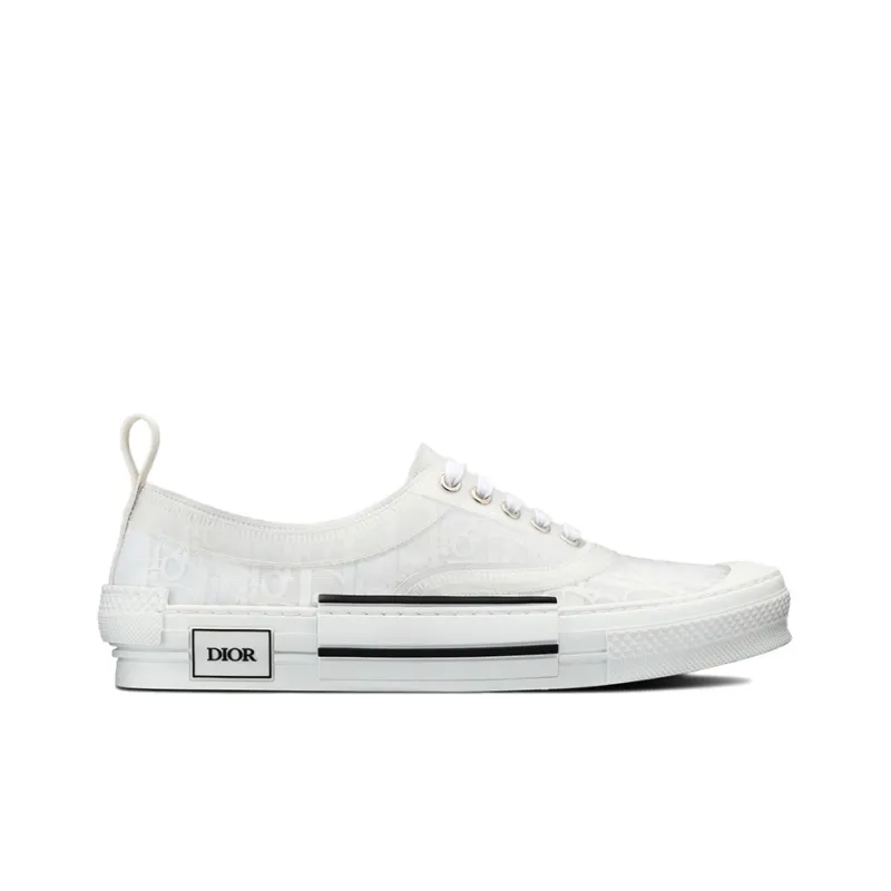 DIOR B23 Low White Oblique Canvas-1
