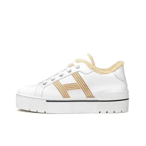 HERMES Dare Casual Shoes Women's Low-Top White/Light Beige