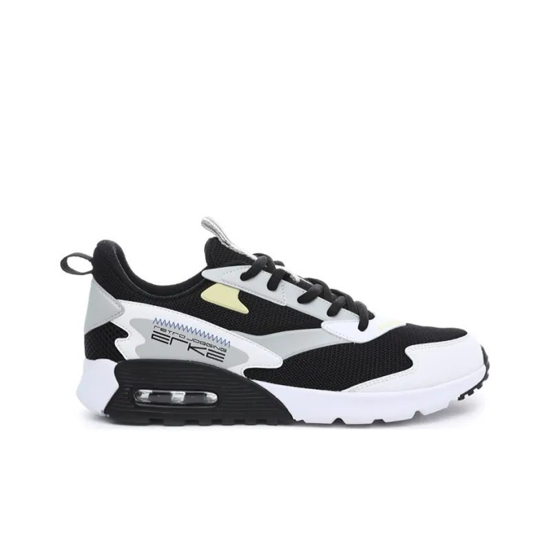 Erke Shock Absorbers With Slip Resistant And Abrasion Resistant Properties Low Top Running Shoes Men's White Black-1
