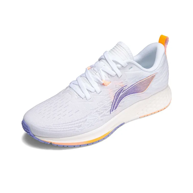 LiNing Red Hare 4 Cushioning Anti Slip And Wear Resistant Low Top Light Foam Running Shoes Women's White Orange-2