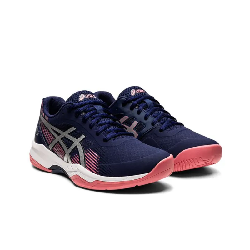 Asics Gel-Game 8 Breathable Lightweight Low-Top Running Shoes Women's Navy Blue Silver Pink-2