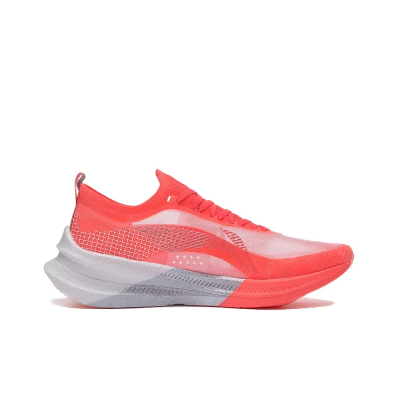 LINING Feidian 2 Elite Running Shoes Men Low Top Standard White/Neon Fruit Red-1
