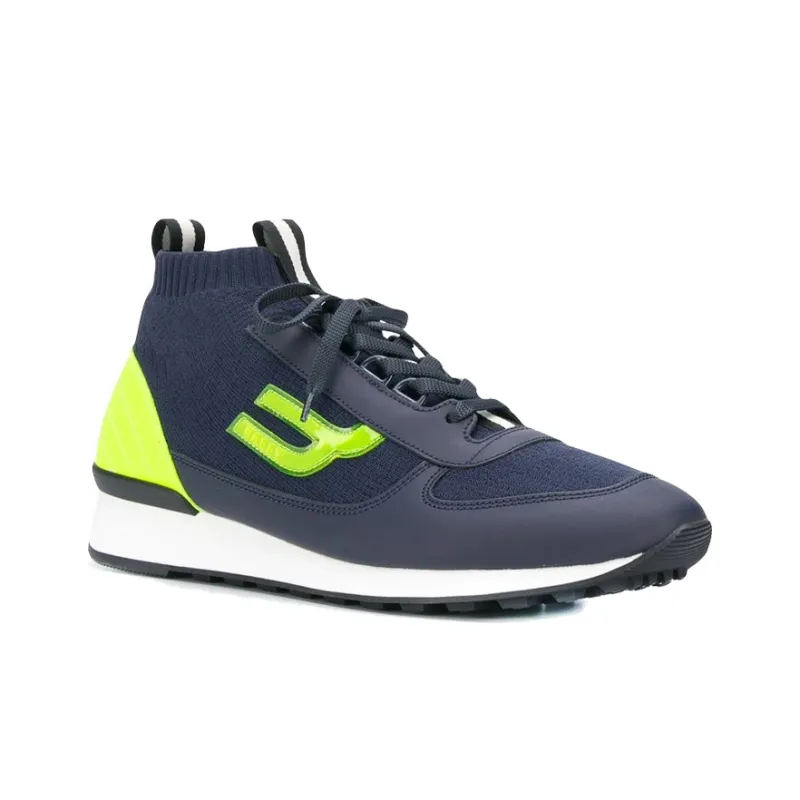 BALLY Shock Absorbers With Slip Resistant And Abrasion Resistant Properties Mid Top Running Shoes Men's Blue-2