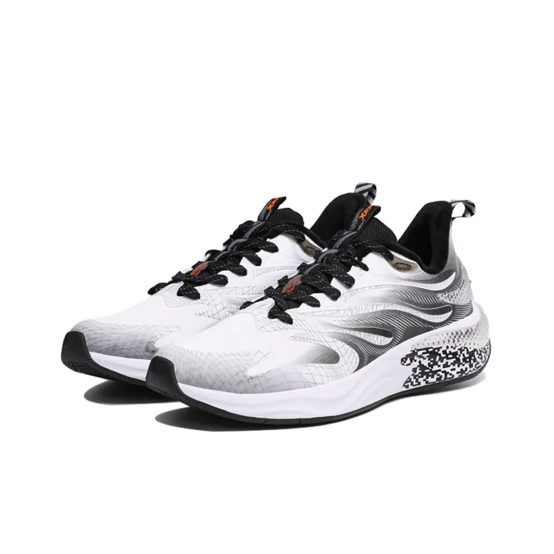 XTEP Wind & Fire 25 Cushioned Anti-Slip Wear-Resistant Breathable Lightweight Low-Top Running Shoes Men's White Black-2