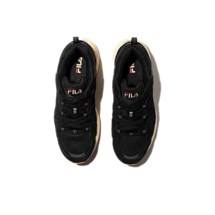 Fila shoes black and gold online