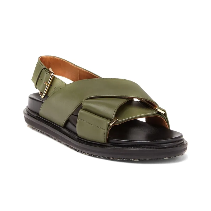 MARNI Fussbett Colour-block Leather Sandals-2