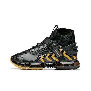 MARVEL x Anta Abrasion Resistant Slip Resistant Cushioning High Top Running Shoes Men's Black Yellow